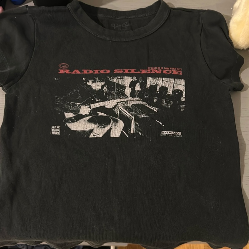 Radio silence black baby tee from brandy melville